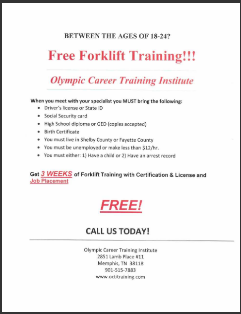Olympic Career Training Institute Free Forklift Training Job Career News