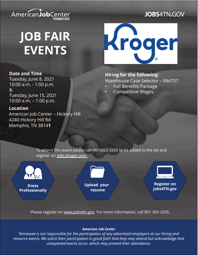 Kroger Co. – Job Fair 6/8 & 6/15 – Job & Career News
